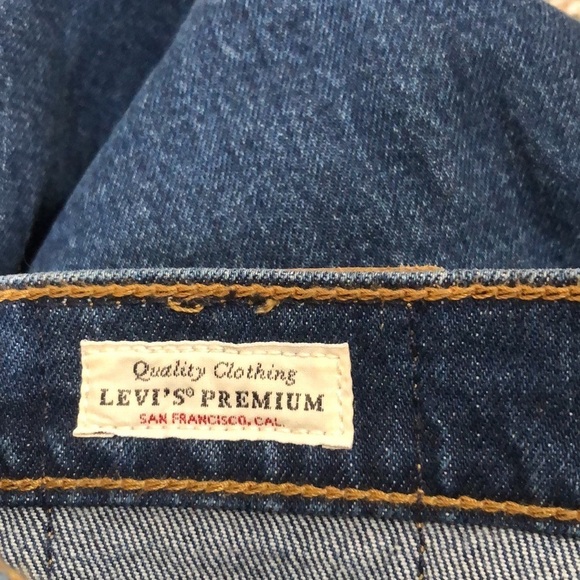 Levi’s Premium Denim Wedgie Straight Crop Leg Jeans Size 32 Dark Blue High Rise - Picture 11 of 11